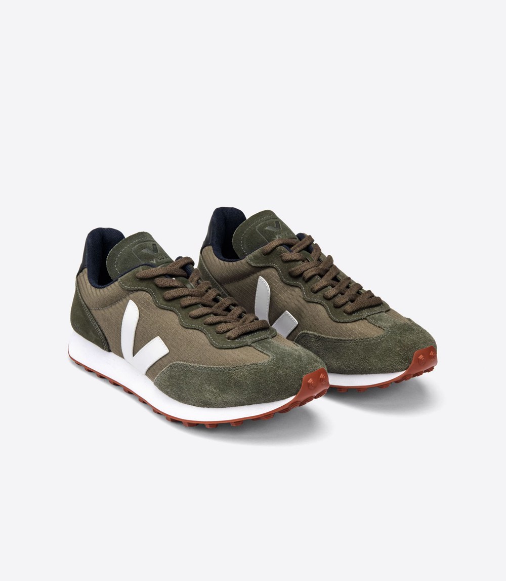 Veja Trainers Mens Olive/White - Rio Branco Ripstop - ORCL-87420